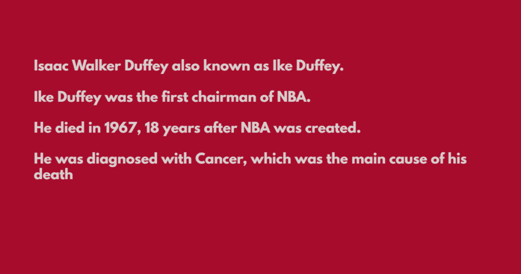 First Chairman of NBA