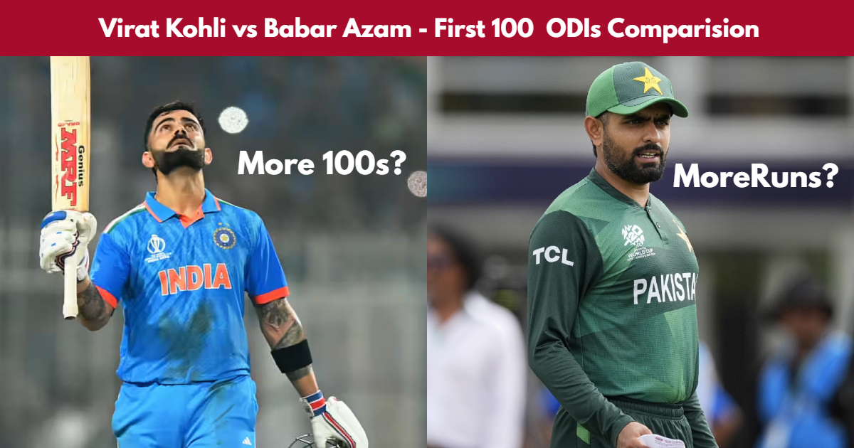 Virat Kohli vs Babar Azam First 100 ODIs Comparision_